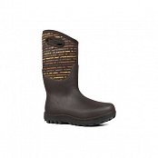Dámské zimní holinky BOGS NEO-CLASSIC TALL SPOT STRIPES brown EU 42