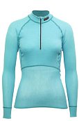 Dámský rolák BRYNJE CLASSIC WOOL THERMO LIGHT ZIP-POLO aqua S