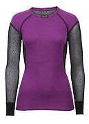 Dámské triko s dlouhým rukávem BRYNJE WOOL THERMO violet XL