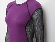 Dámské triko s dlouhým rukávem BRYNJE WOOL THERMO violet XL