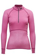 Dámský rolák BRYNJE CLASSIC WOOL THERMO LIGHT ZIP-POLO pink  XS