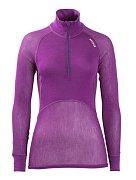 Dámský rolák BRYNJE CLASSIC WOOL THERMO LIGHT ZIP-POLO violet  XS