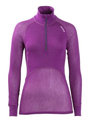 Dámský rolák BRYNJE CLASSIC WOOL THERMO LIGHT ZIP-POLO violet  XS