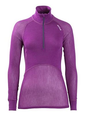 Dámský rolák BRYNJE CLASSIC WOOL THERMO LIGHT ZIP-POLO violet  S