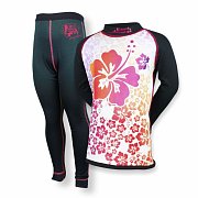 Set dětského funkčního prádla SUSPECT ANIMAL BAMBOO HEAVY HAWAII černý 140