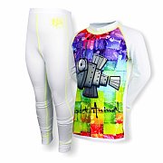 Set dětského funkčního prádla SUSPECT ANIMAL BAMBOO HEAVY ROBORYBA bílý 120