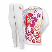 Set dětského funkčního prádla SUSPECT ANIMAL BAMBOO ULTRA HAWAII bílý 140