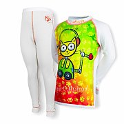 Set dětského funkčního prádla SUSPECT ANIMAL BAMBOO ULTRA ROBOKOČKA bílý 110