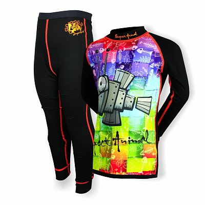 Set dětského funkčního prádla SUSPECT ANIMAL BAMBOO ULTRA ROBORYBA černý 130